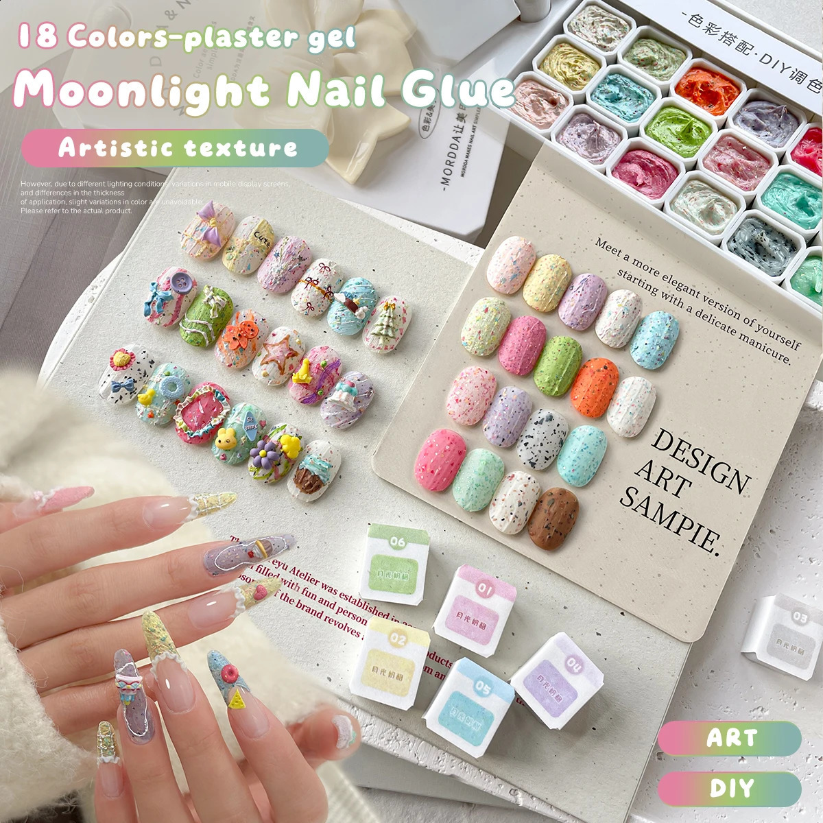 18pcs MORDDA Artistic Plaster Gel Moonlight Nail Gel SetSalon Quality DIY Nail Art KitSoak Nail Gel Professional Manicure 260626 - view 1