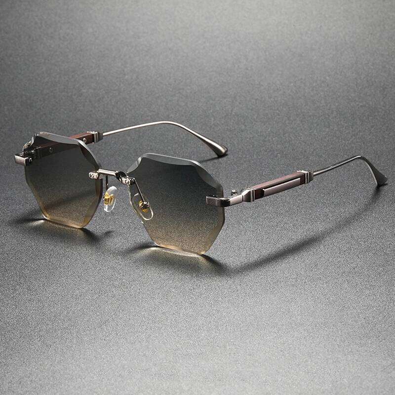 Trendy and Stylish Geometric UV-Protective - Fashionable Luxury Polygonal Gradient Sunglasses 26Y0626 - view 7