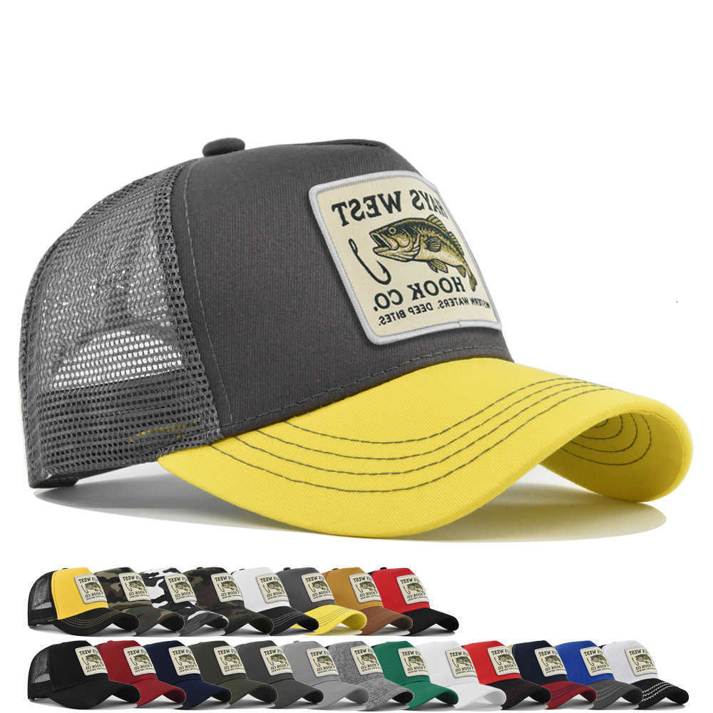 Embroidery Fishing High Baseball Quality for Men Women Outdoor Fishing SnapMesh Hat Breathable Sunshade Dad Trucker Hat M260626 - view 1