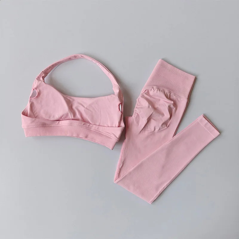 Seamless Yoga Suit Womens Beauty Back Sports Bra Lingerie Peach Buttocks Fitness High Waist Legigngs Gym Yoga Suit Pilates Set 260626 - view 4