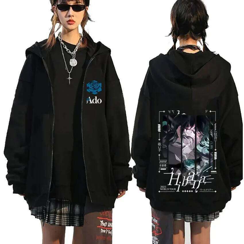 Ado Fashion Zipper Hoodie Men Women Hip Hop High Street Y2K Casual Zip-up Coat Autumn Winter Fleece Long Sleeve Sweatshirts W260626 - view 5