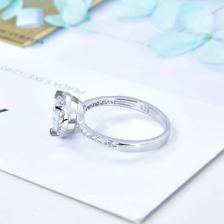 Dainty Diamond Jewelry 15Carats Moissanite Engagement Rings With Certificate 925 Sterling Silver Rings - view 4