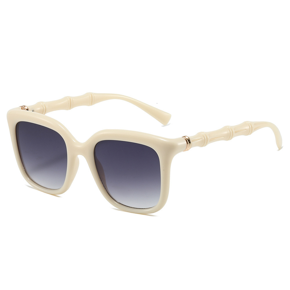 26-Year-Old Retro Fashion Square-Frame Street Style Bamboo-Leg Sunglasses For Outdoor Travel, Sun Protection, Vacation, And Cycling - view 3