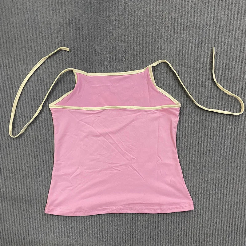 Summer Harajuku Women Clothing Halter Aesthetic Sexy Pink Kawaii Automotive Print Sleeveless Tanks 2000s Crop Vintage Cute Vest 260626 - view 4