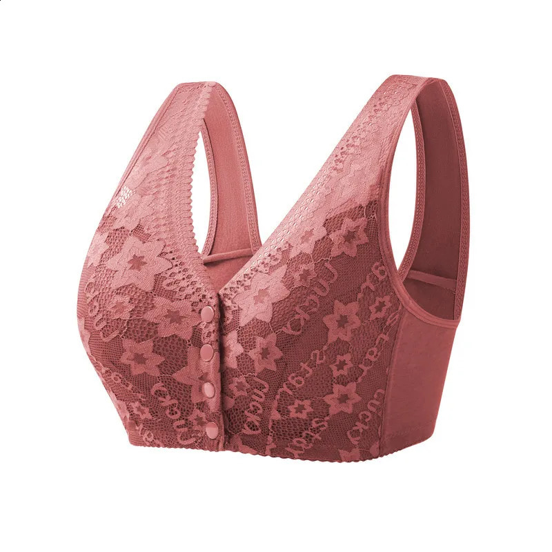 Front Buckle Underwear Middleaged Elderly Women Lace No Underwire Wide Strap Vest Plus Size Comfortable Breathable Pushup Bra 260626 - view 3
