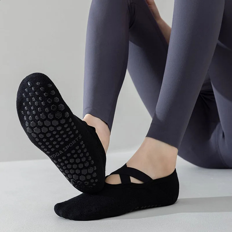 Yoga Pivot Barre Socks Women Cotton Terry Silicone Non-slip Grip Pilates Sock 260626 - view 7