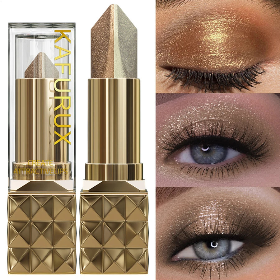 Two Color Eye Shadow Stick Shimmer Glitter Brown Color Dimensional Natural Without Taking Off Makeup Eye Cosmetic for Women Gift 260626 - view 4