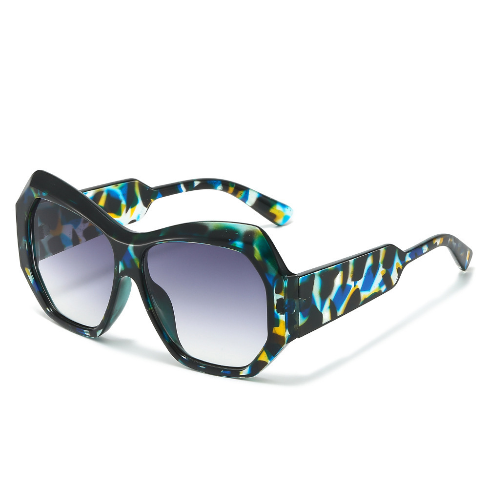 2026 Rectangular Large Frame Fashion European And American Style Unique Ins Colorful Versatile Casual Unisex Sunglasses - view 4