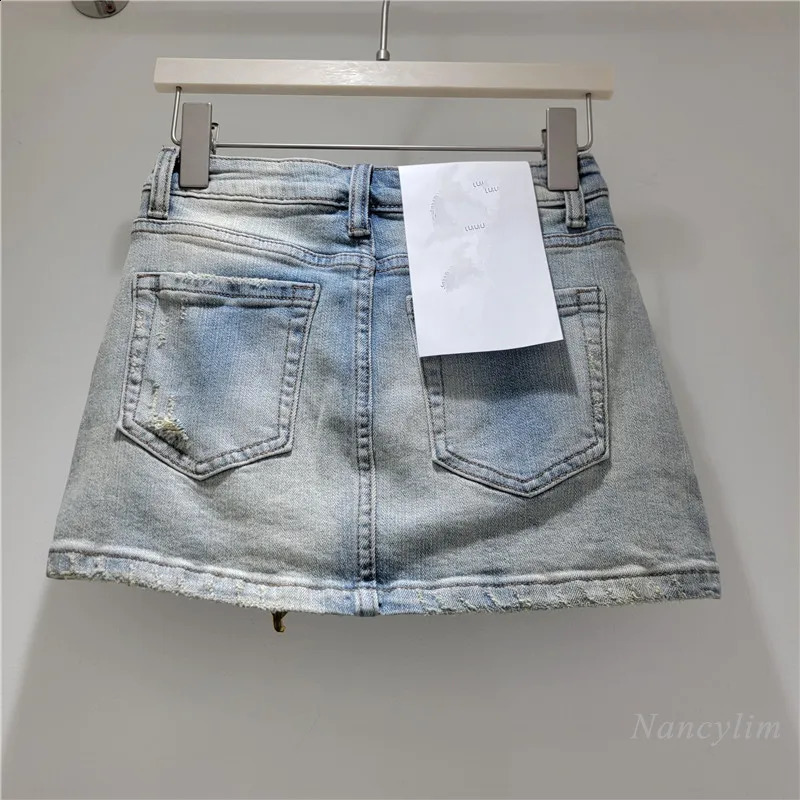 Stretch Denim Mini Skirt for Women Summer 2026 Bodycon Fit and Metallic Embellishments A Touch of Modern Flair Skirts 260626 - view 6