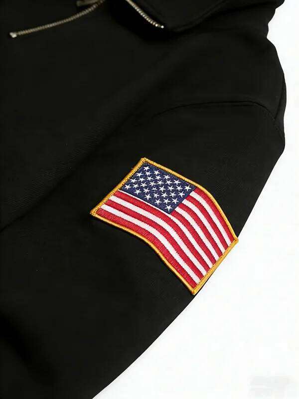 Y2K Retro Quarterzip Pullover Hoodie Embroidery Pattern Sweatshirt American Vintage Casual Streetwear Men Oversized Coat W260626 - view 7