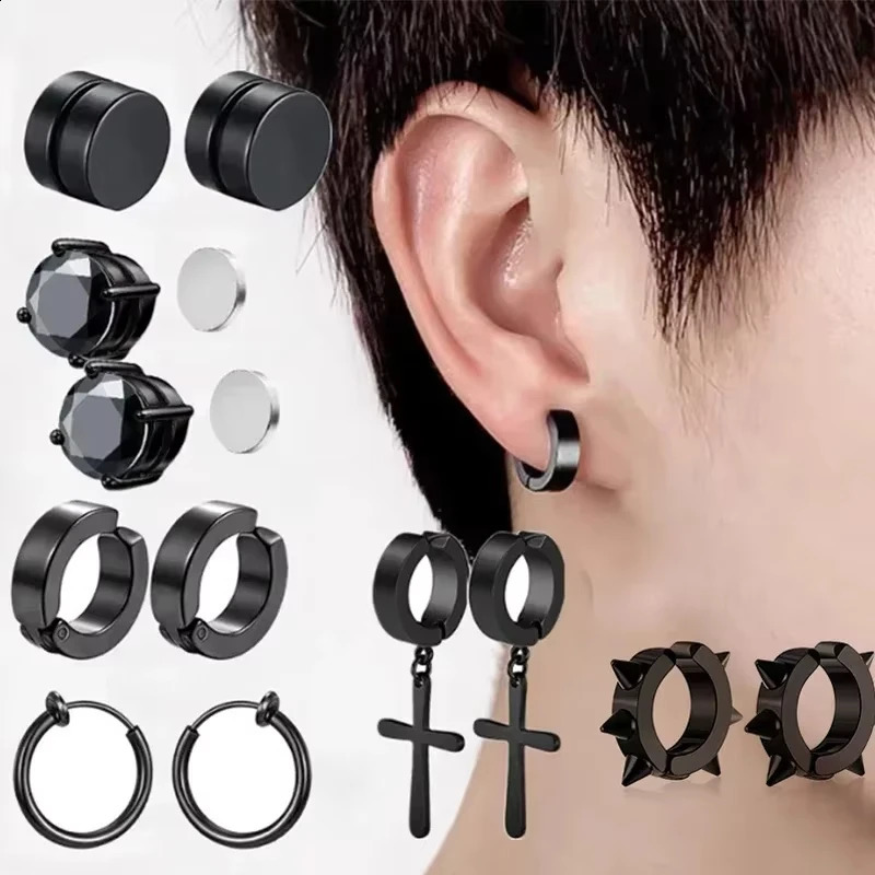 Nonpierced Earrings Nonhole Classic Hoop Earring Punk Without Piercing Hiphop Black Ear Bone Buckle Clips Jewelry 260623 - view 3