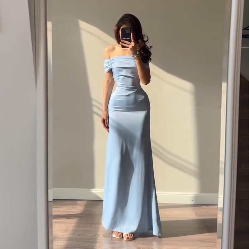 Women's Maxi Dress Elegant Lace Up Dress Slim Formal Wedding Guest Party Dress Bodycon Long Sexy Off-Shoulder Party Evening Dress - view 5