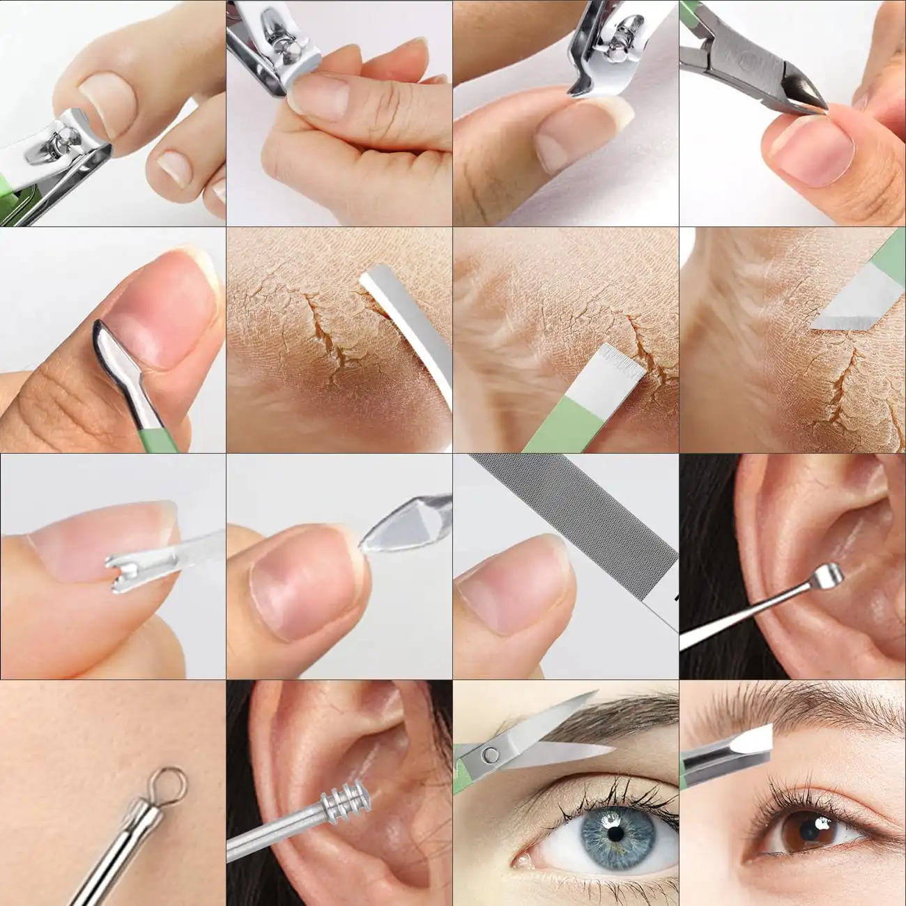 Green Cutics Nail Clippers Set 1 6PieceSt ainlessSt eelMa nicurePe dicureKi twi thTr avelCa nailCar ePer f ectGift forW ife G 260615 - view 4