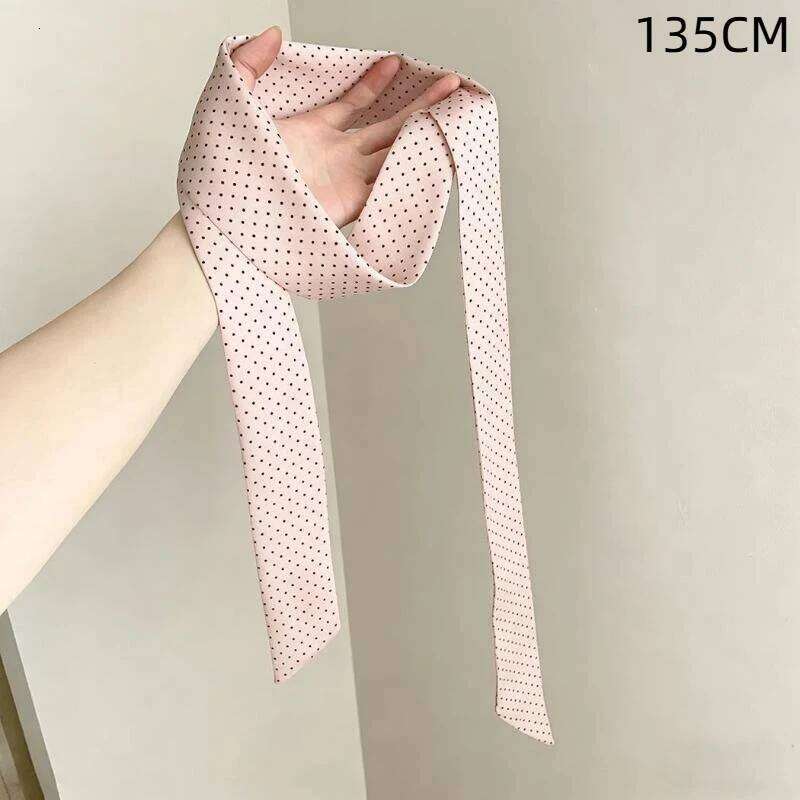 Floral Polka Dot Scarf-Thin Silk Neck Scarf for Women, Multi-purpose Hair Band & Bag Ribbon, Elegant Daily Wear Accessory 26Y06226 - view 7
