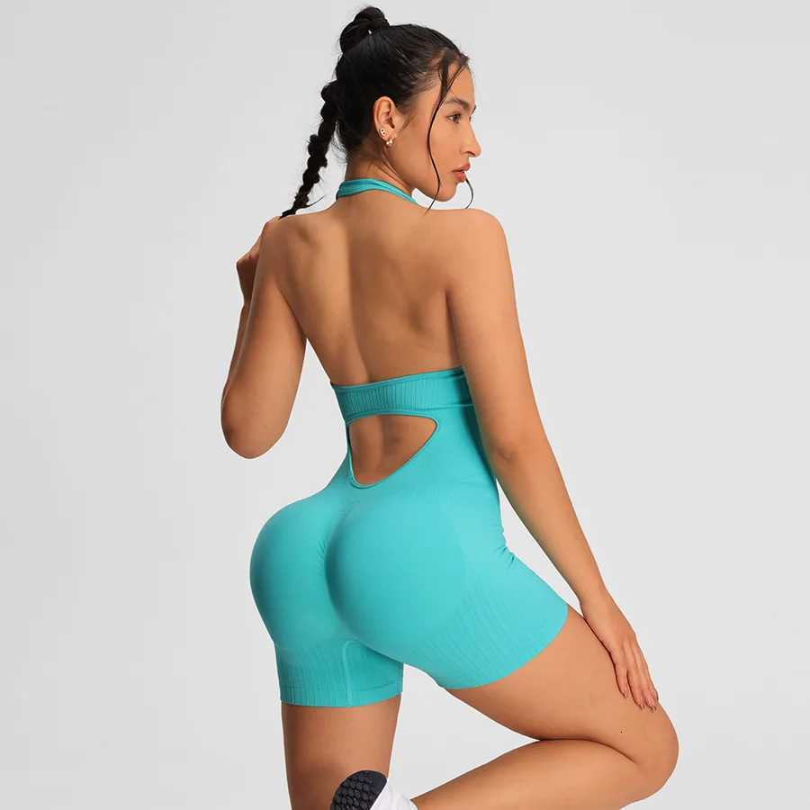 Gym Sportswear Woman Summer Rompers Combi-pants Women Jumpsuits Sport Yoga Clothes Female Fitness Overalls Shorts Bodysuit M260626 - view 6