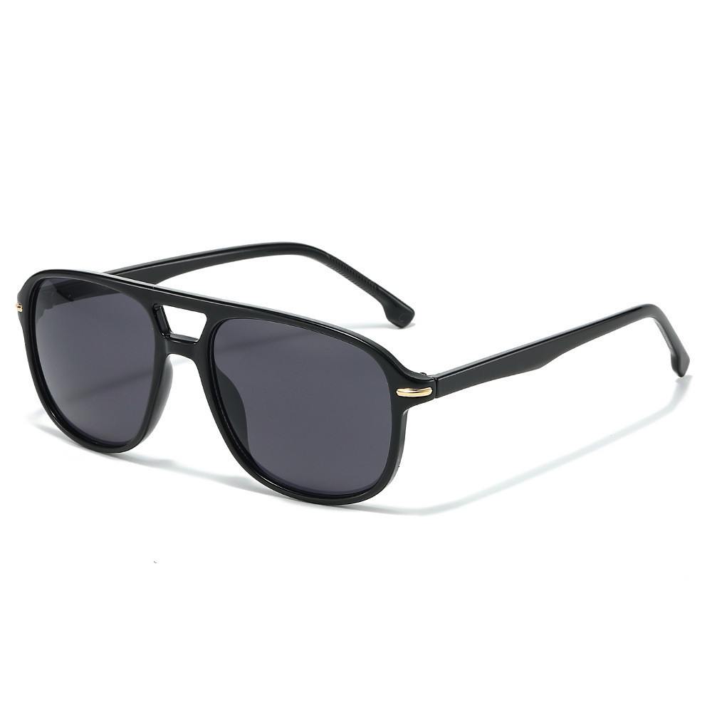 New Fashion Double-Bridge Sunglasses, Retro Simple Unique, Suitable Men Women For Street Photography, Cycling, And Driving