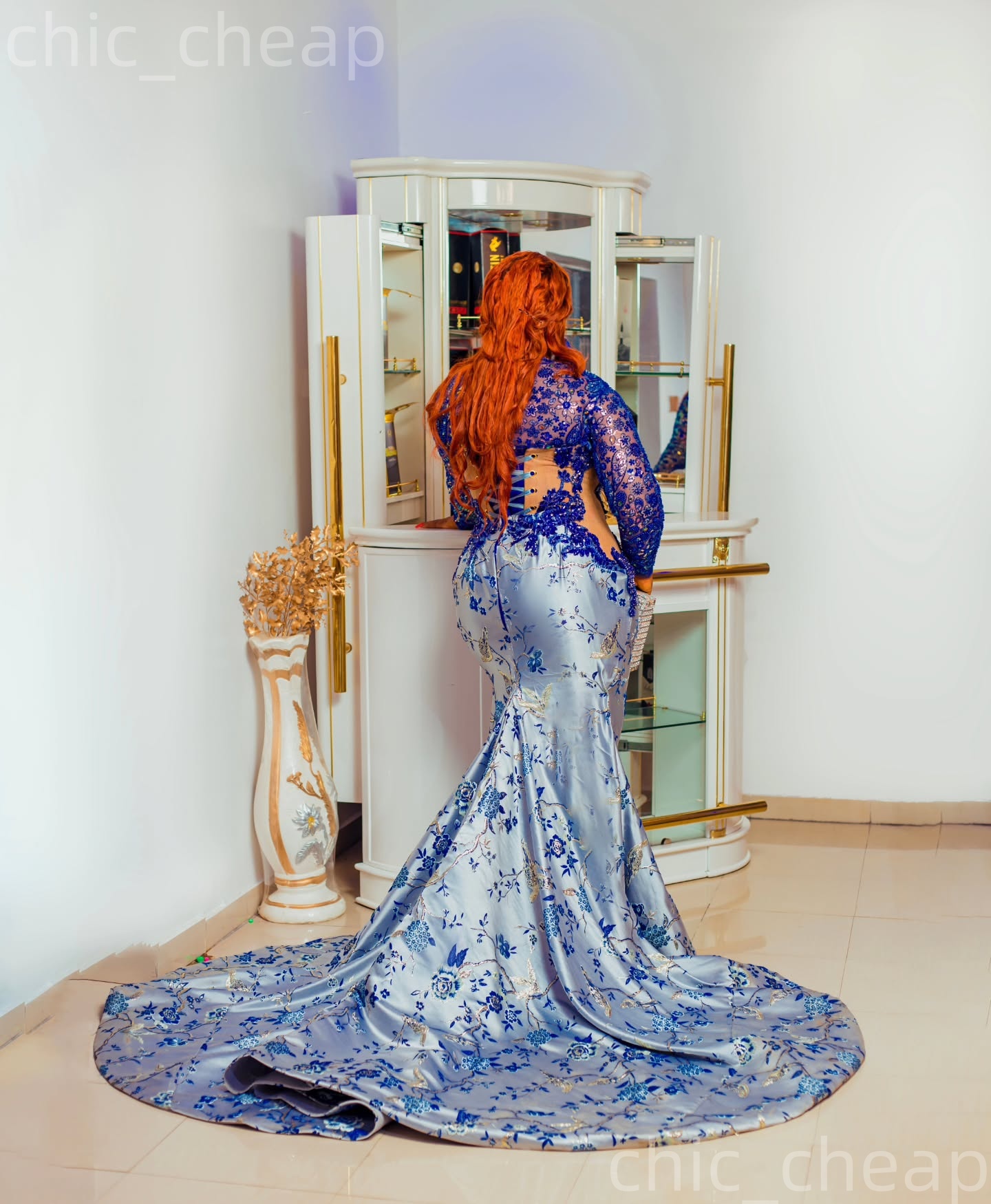 Aso Ebi Royal Blue Mermaid Prom Dress 2026 Evening Dress Lace Illusion Crystals Birthday Formal Women Pageant Party Gowns Long Dinner Dresses ZJ080 - view 7