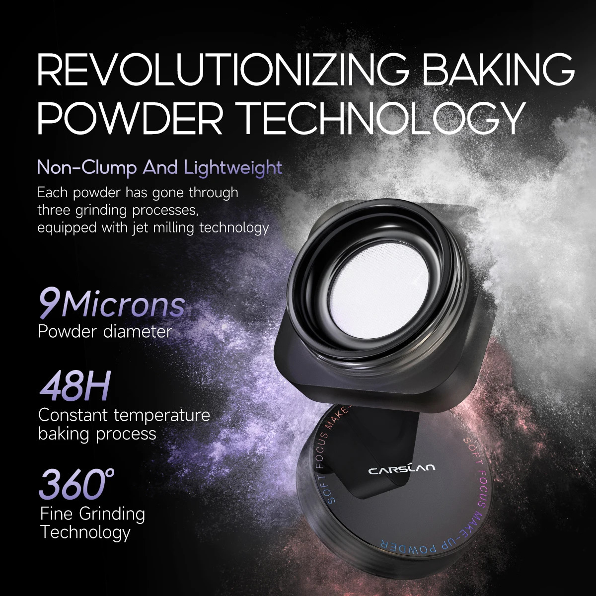 LAN Black Magnetic Translucent Loose Setting Powder Makeup Waterproof Long Lasting Matte Oil Control Finishing Face Powder 260625 - view 5