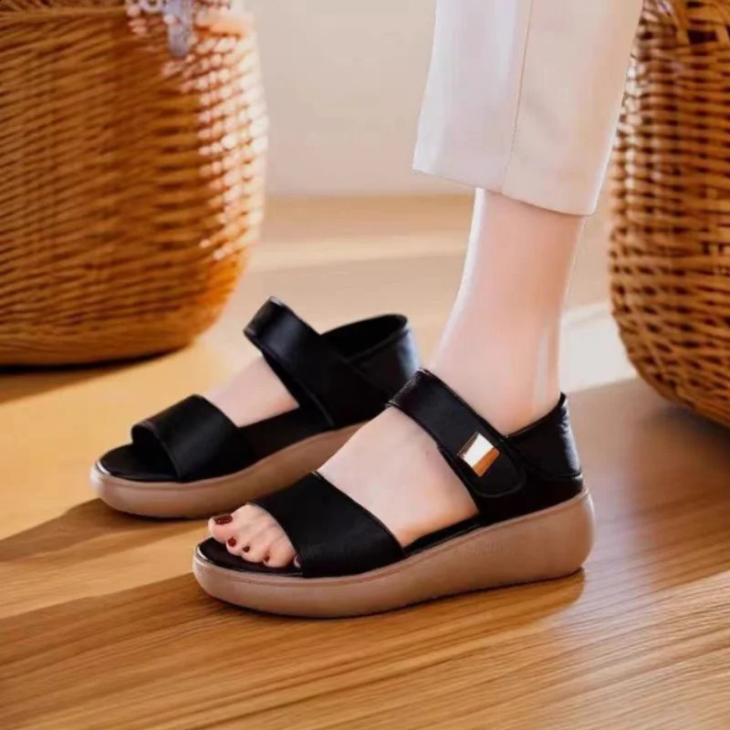 Womens Platform Sandals Lightweight Breathable Open Toe Adjustable Casual Shoes for Summer Daily Beach Travel 260626 - view 3