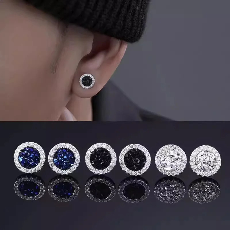 2Pcs y Crystal Black Blue and White Color Magnetic Ear Clips Non Piercing Stud Wedding Jewelry Accessories For Women 260623 - view 3