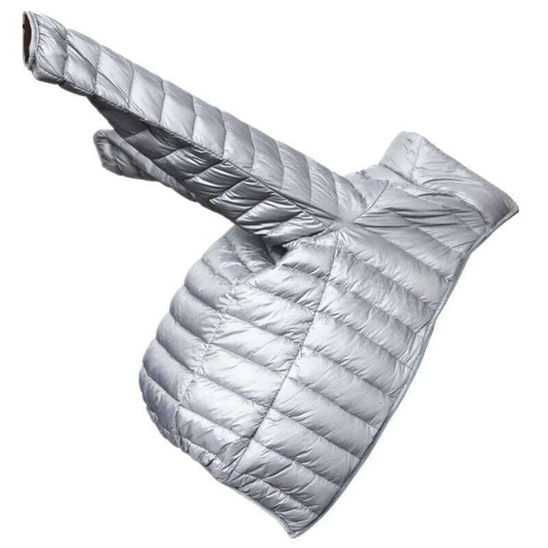 Autumn New Men's Fashion Boutique Solid Color Light and Thin Hooded Collar Jacket / Mens Casual Down Coat J260626 - view 4