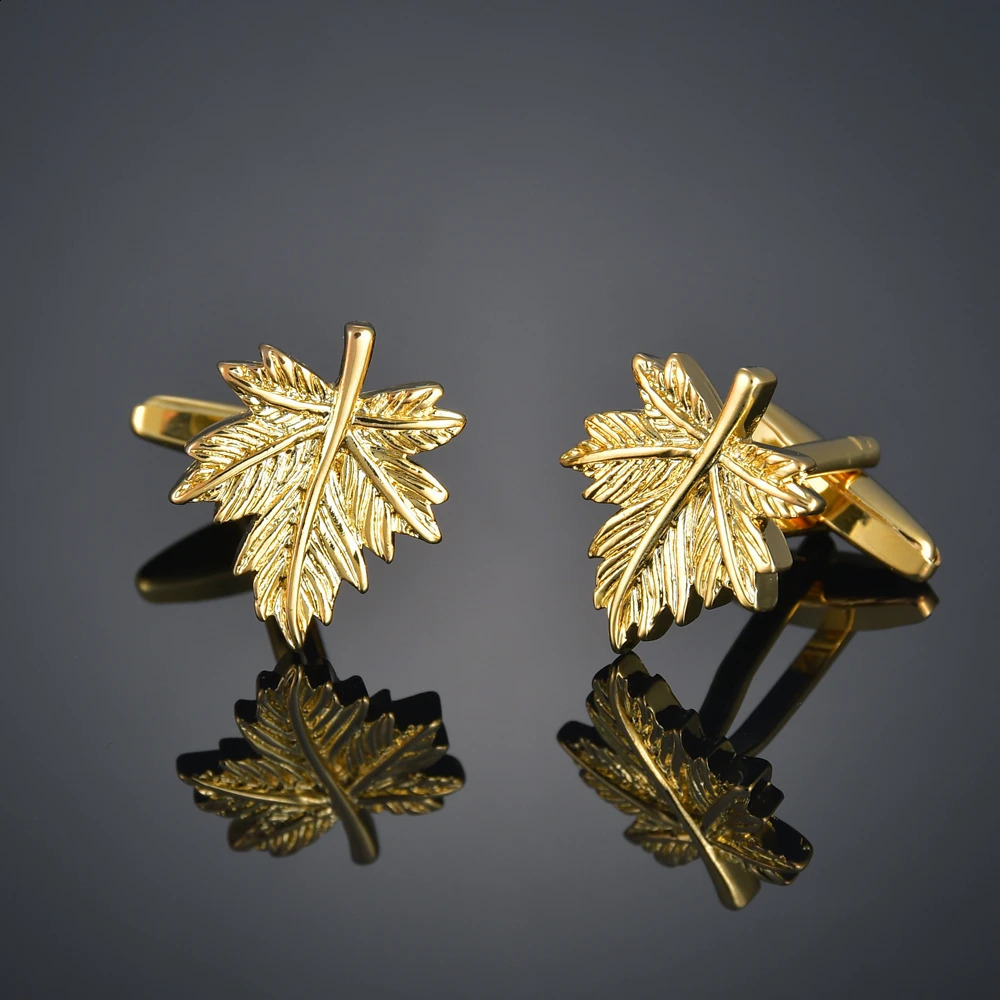 High Quality Gold Color Cufflinks Chinese Knot Maple Leaf Dear Square Music French Shirt Cuffs Suit Accessories Wedding Jewelry 260626 - view 6