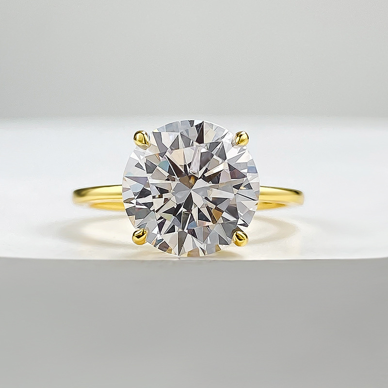 Choucong Pure 925 Sterling Silver Round Brilliant Cut Lab Moissanite Rings Four Prong Solitaire Engagement Wedding Ring Women Classic Promise Fine Jew - view 7