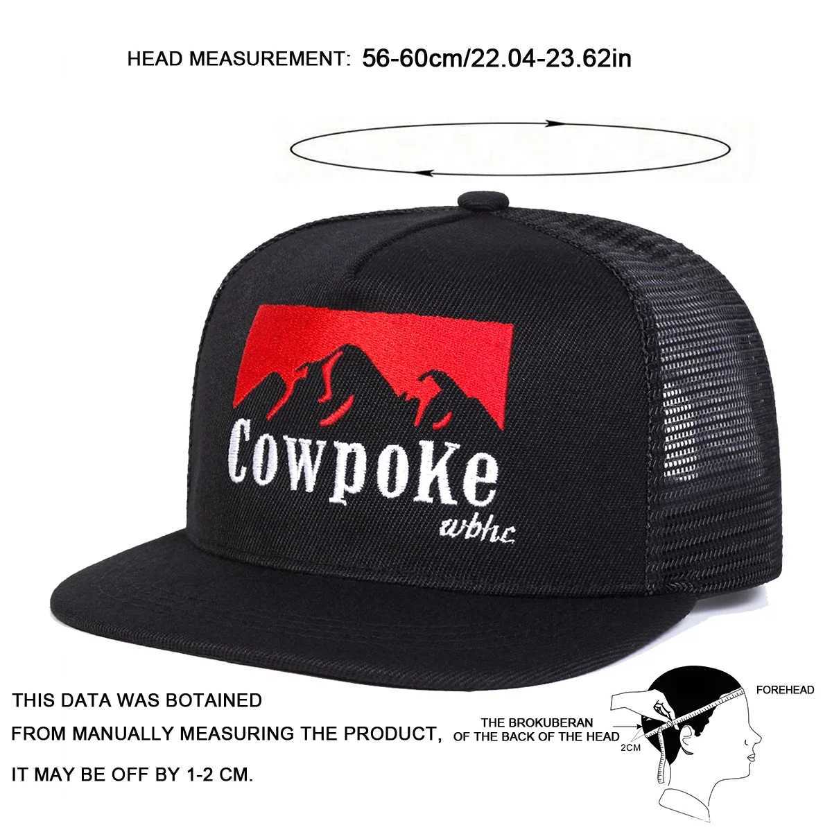 Net Unisex Hip-hop COWPOKE Embroidery Hats Spring Summer Outdoor Adjustable Casual Baseball Caps Trucker Caps Sunscreen Hat M260626 - view 7