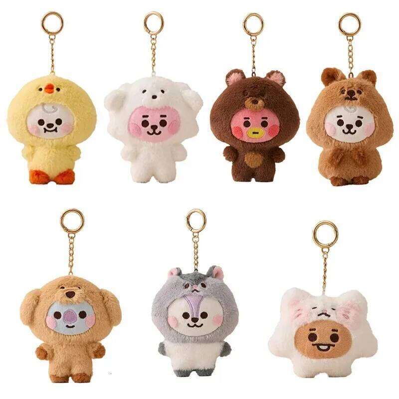 2026 BT21 Anime Kawaii Zoo Series Plush Keychain Cute Cartoon Doll School Bag Pendant Decoration Birthday Gift Line Friends 26Y0626 - view 3