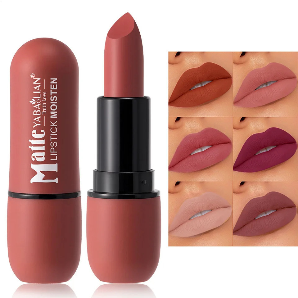 6-Color Matte Lipstick Velvet Lip Color Smooth Waterproof Long-Lasting Color Lip Makeup 260626