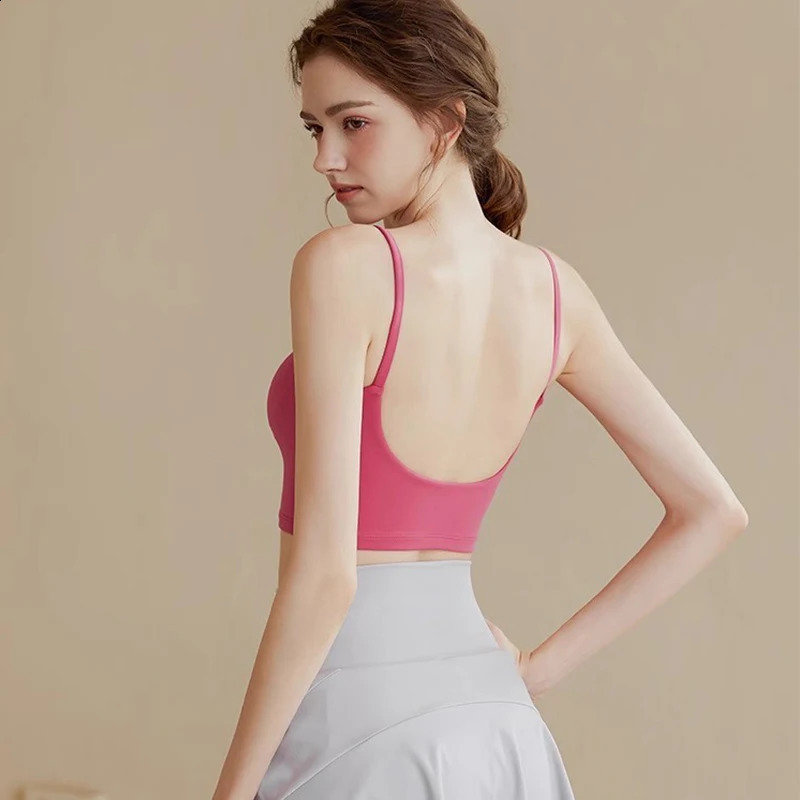 High-end Sports Bra Gym Camisole Fixed Pad Push-up Sports Underwear Womens Strapless Beauty Back Training Fitness Bra Yoga Bra 260626