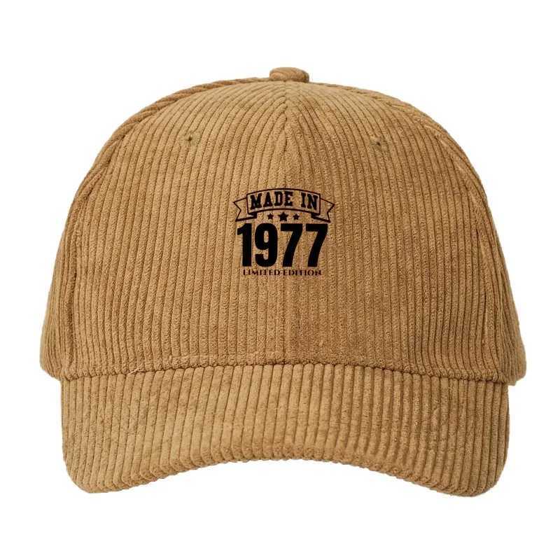 1977 Limited Edition Men Women Streetwear Outdoor Sun Hat Adjustable Dad Fashion Nostalgic Design Caps Corduroy Baseball M260626 - view 5