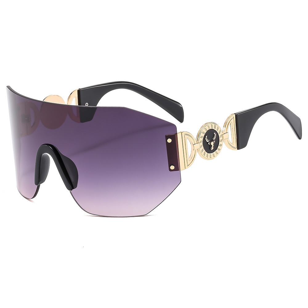 Designer's New European And American Frameless One-piece Sunglasses Fashion Sports Men's And Women's Outdoor Cycling Glasses Large Fram - view 8