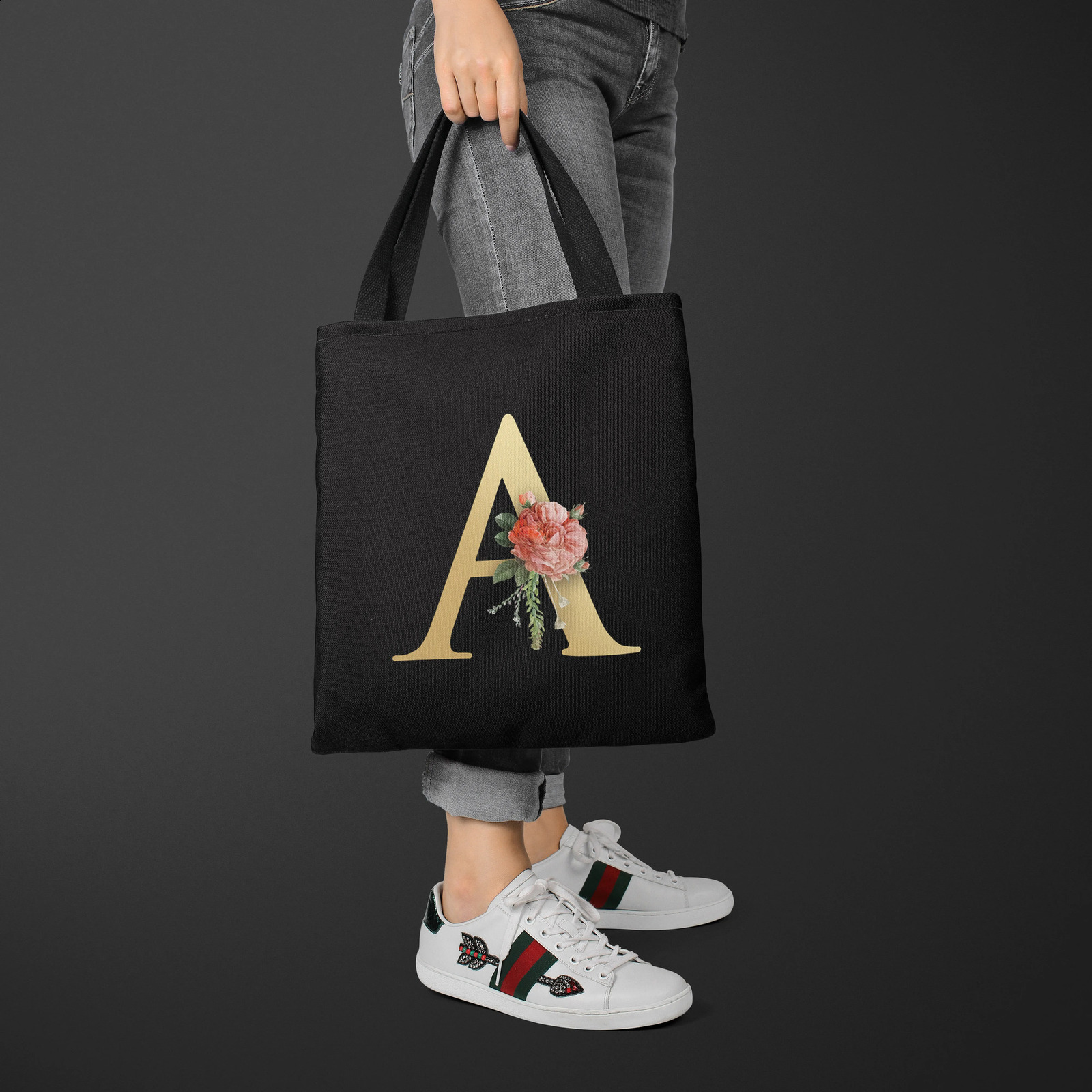 Letter Printing Canvas bag Lightweight Shoulder bag Tote bag Handbag Shopping bag Holiday Gift Bag 260625 - view 7