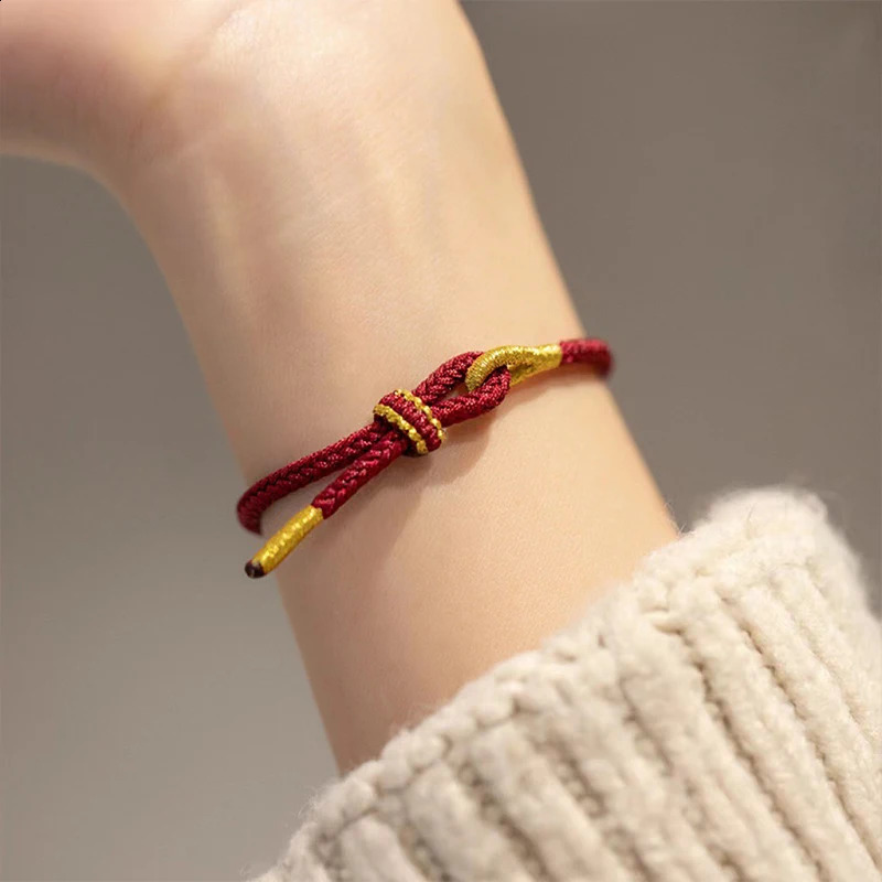 24cm Hand Woven Size Adjust DIY Red String Bracelets Adult Child Vintage Lucky Rope Bracelet Bangles Gift For Friends 260617 - view 4