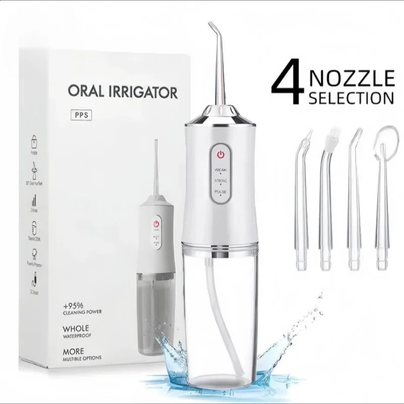 Electric 3 Mode Water Flosser Portable Mouthwash Rechargeable Toothbrush 4 Nozzles 240ml Large Tank IPX7 Waterproof Gifts 260626 - view 5