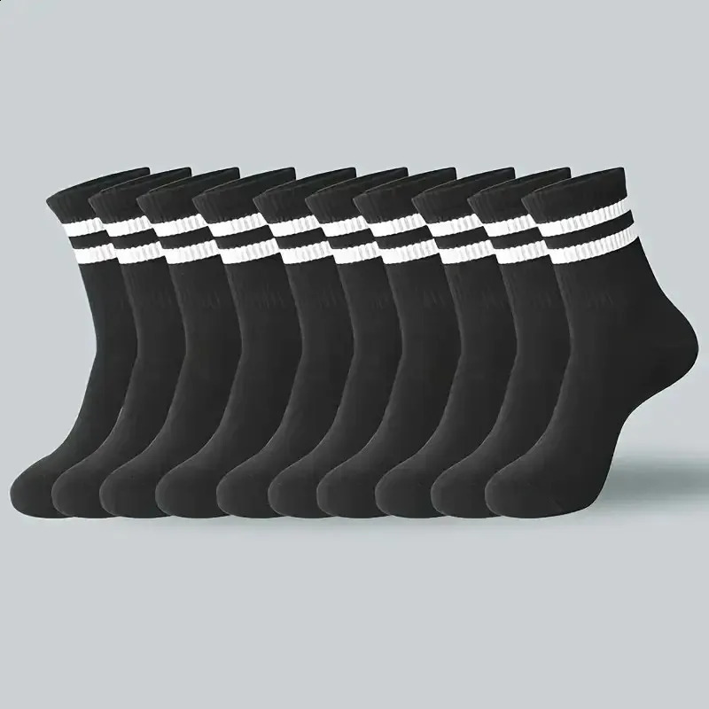 61020 Pairs Men Women Striped Round Neck Socks Spring Autumn Breathable Odor Proof Sweat Absorbing AllSeason Casual 260622 - view 5