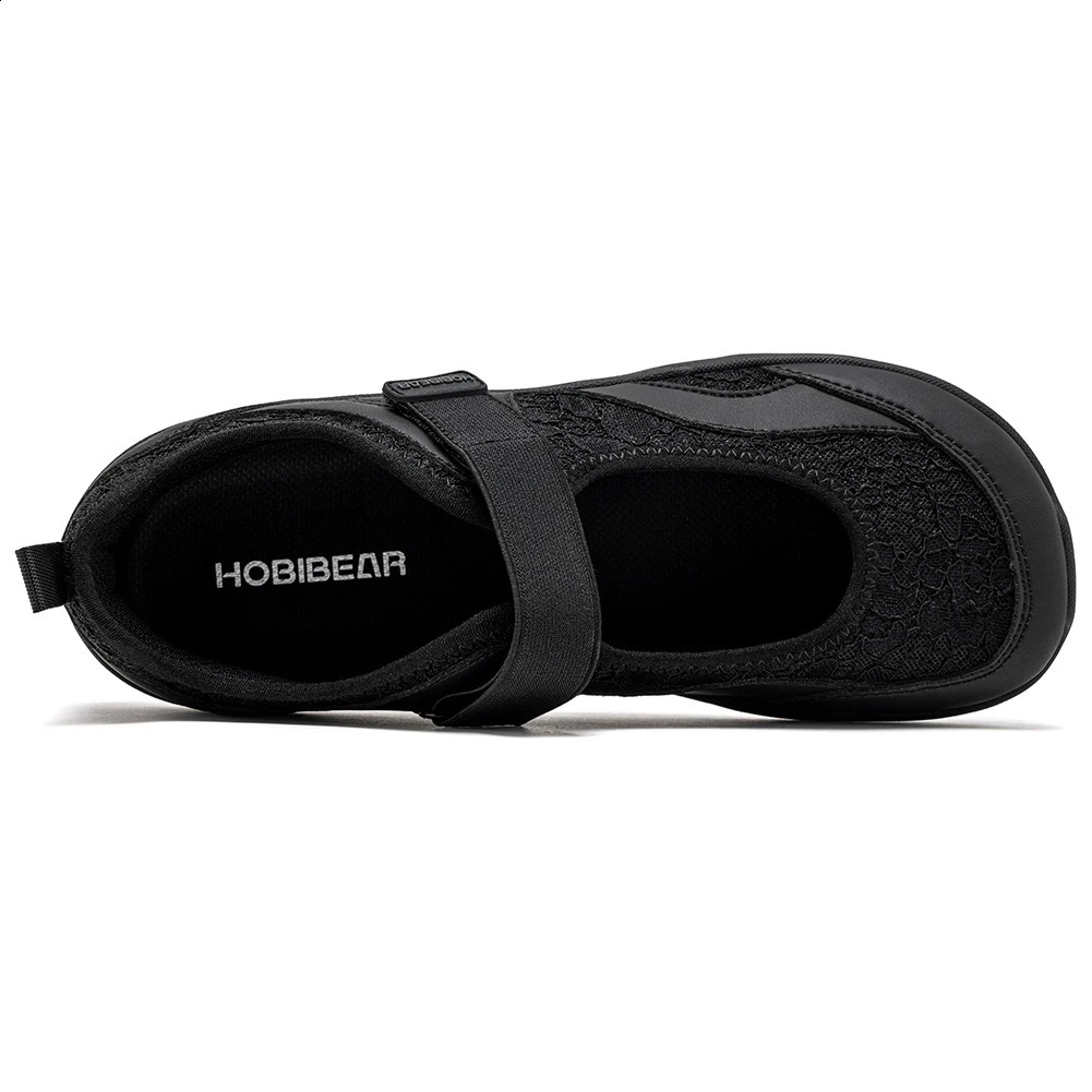 HOBIBEAR Women Barefoot Ballet Flats Hook-Loop Wide Toe Box Shoes Mesh Floral Weave Mary Jane Shoes 260622 - view 5