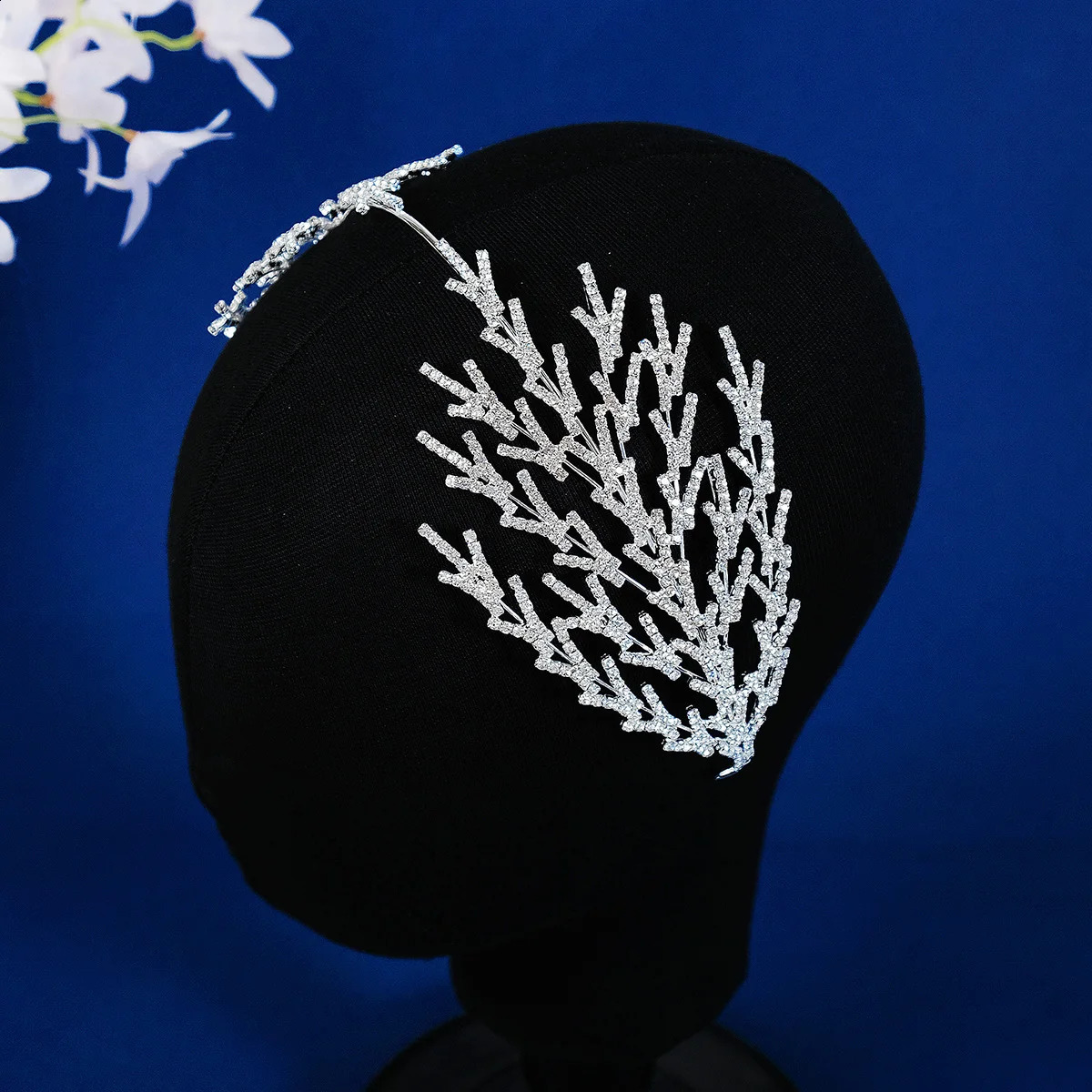 MIallo Sparkly Rhinestone Branch Bridal Headband Elegant Silver Crystal Wedding Hairband y Hair Accessories For Women 260617 - view 5
