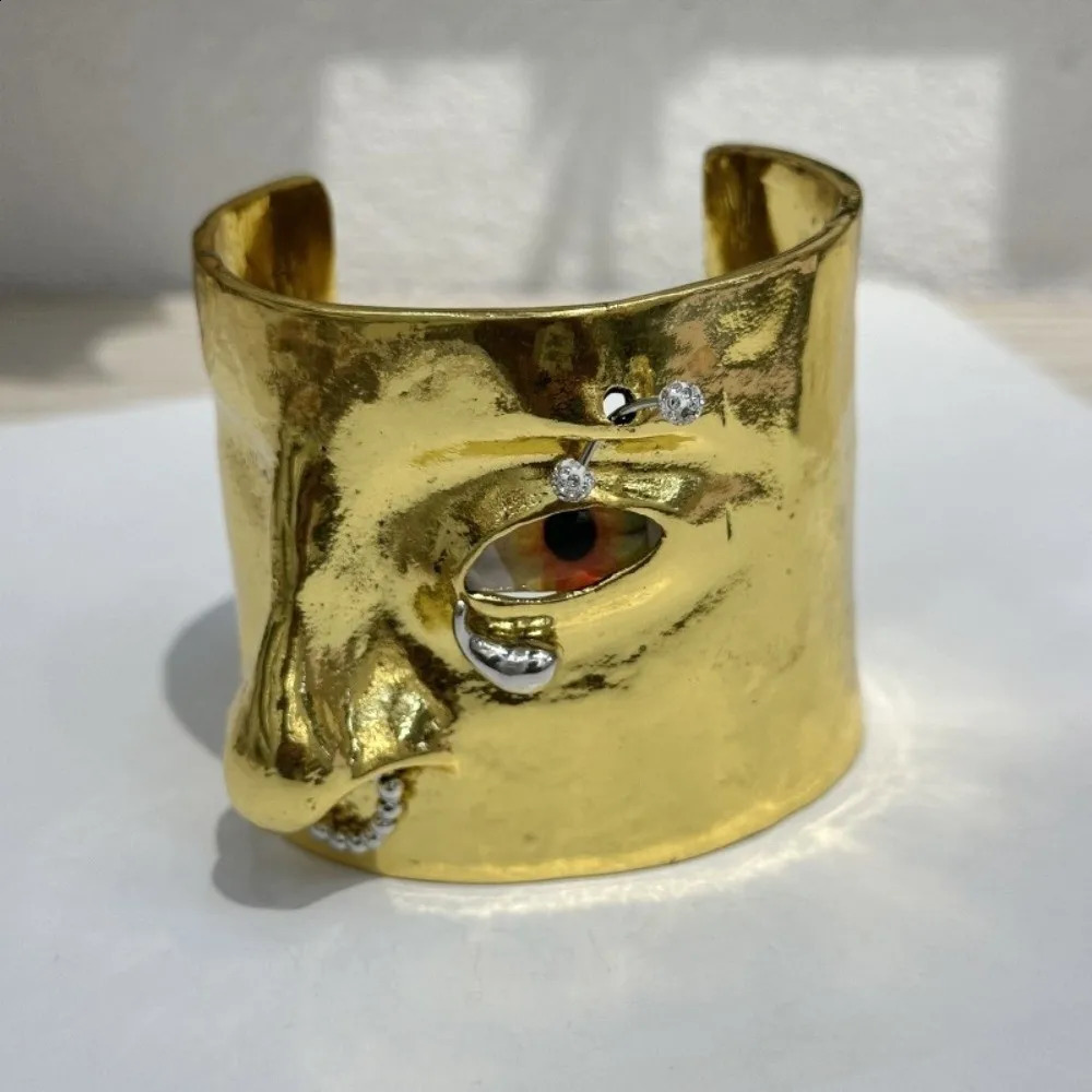 Vintage Facial Features Bracelet Exaggerated 3D Open Bangle Hand Crafted Open Cuff Bracelet 260625 - view 1