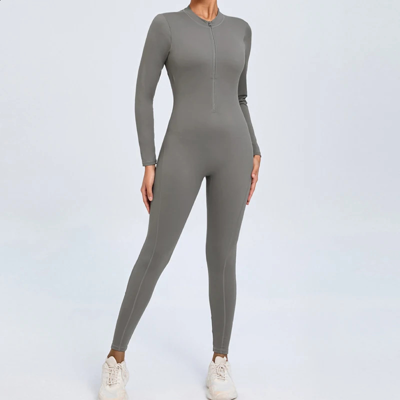 Hearuisavy Summer V Back Sports Jumpsuit Yoga Clothes Rompers Women Long Sleeveles Workout Bodysuits Backless One-piece Suit 260626 - view 7