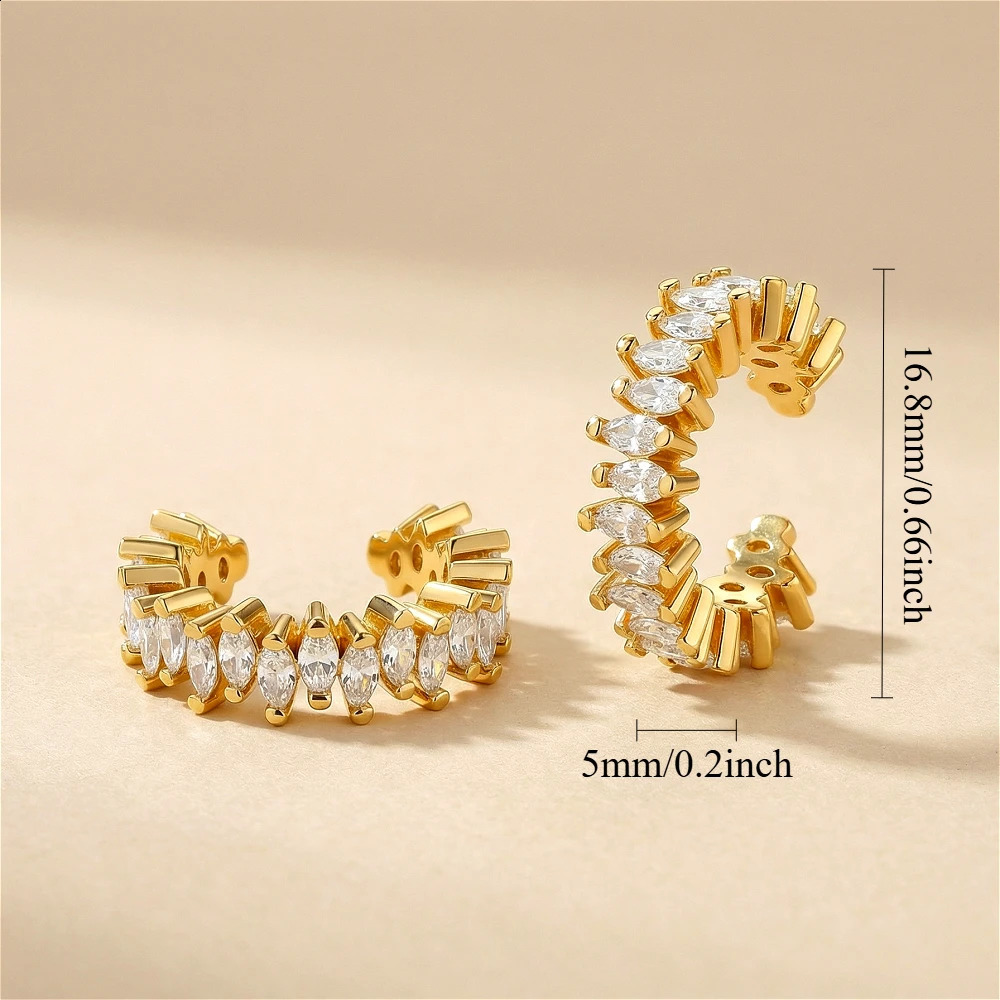 No Piercing Ear Cuffs y Irregular CZ CShape Clip Earrings for Women Vintage French Korean Y2K Statement Valentine Jewelry 260623 - view 4