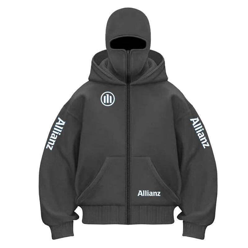 2026 Allianz logo Hombres Zip capucha Invierno Clido Casual Sudadera Y2K con Capucha Mascarilla Diseo de Cremalle W260626 - view 6