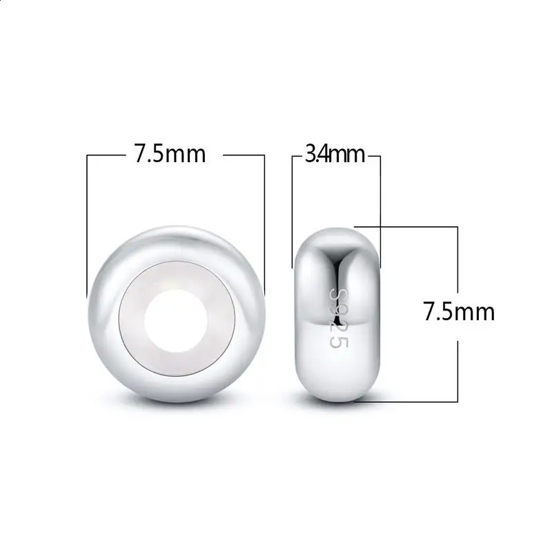 2pcsset Round Spacer Beads Bracelet Smooth Spacer Stopper Beads Fit Bracelet Bangle DIY Jewelry Making Charms 260626 - view 6