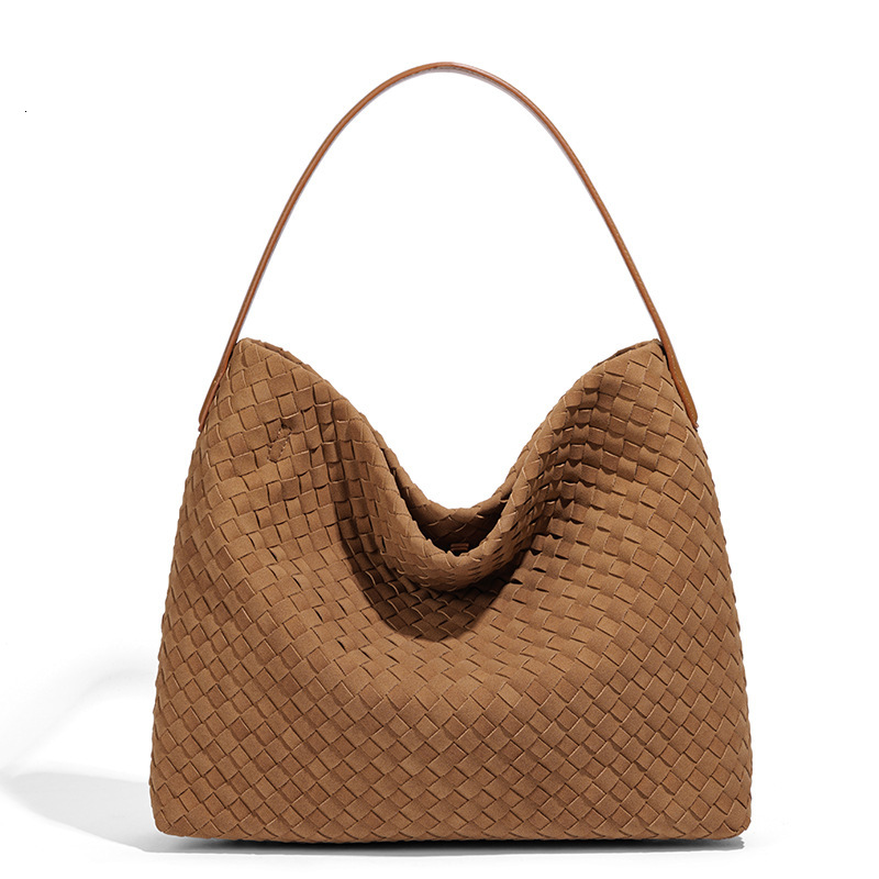 2026 Cross Border Large Capacity Woven Shoulder For Women Commuting Tote Underarm Bag Vintage Matte Material Crossbody - view 3