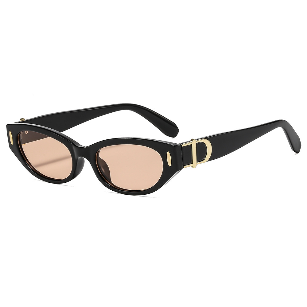 2026 Designer's New Small Frame Cat Eye Sunglasses Luxury European And American Street Photography Men's And Women's Sunglasses Versati - view 4