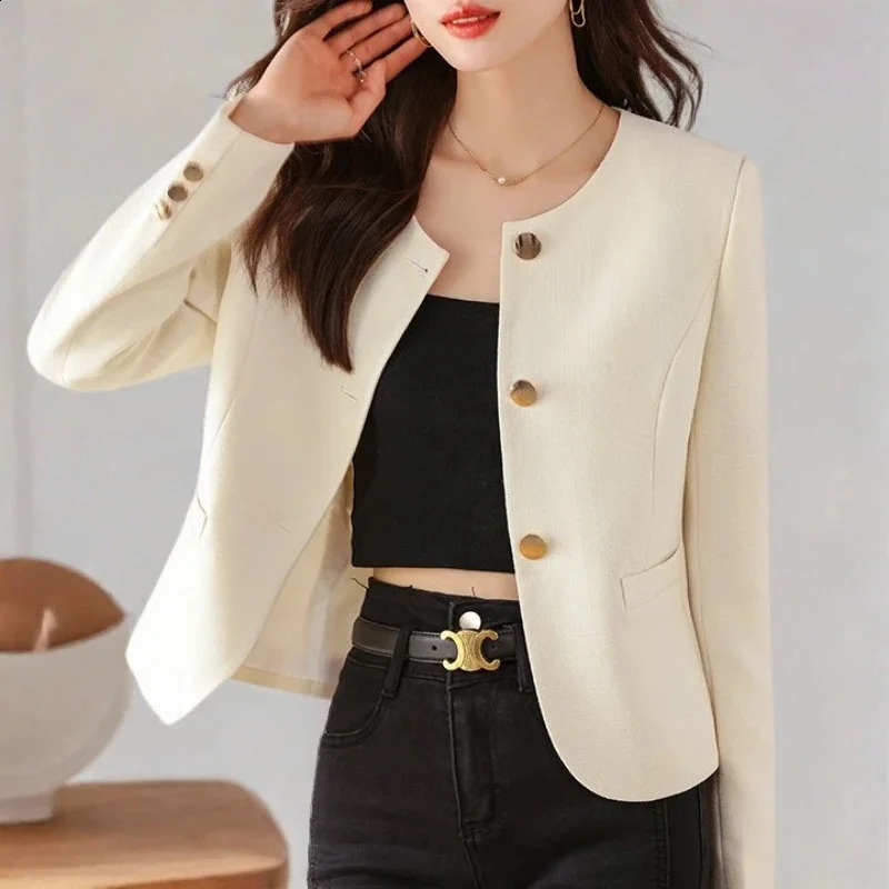 High end thin suit womens Blazer Small Fragrant Style Spring Autumn Winter Jacket Korean Versatile Short Coat Top 260625