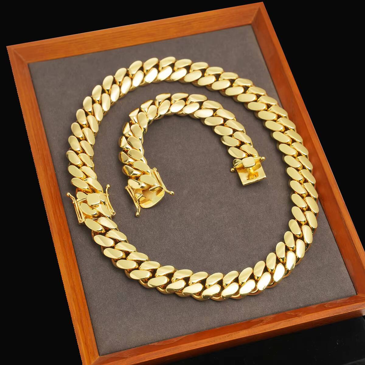 Hip Hop Jewelry Fashion Style Luxury and Heavy Super 18k Gold Necklace Big Ass Chain Miami Cuban Link - view 6