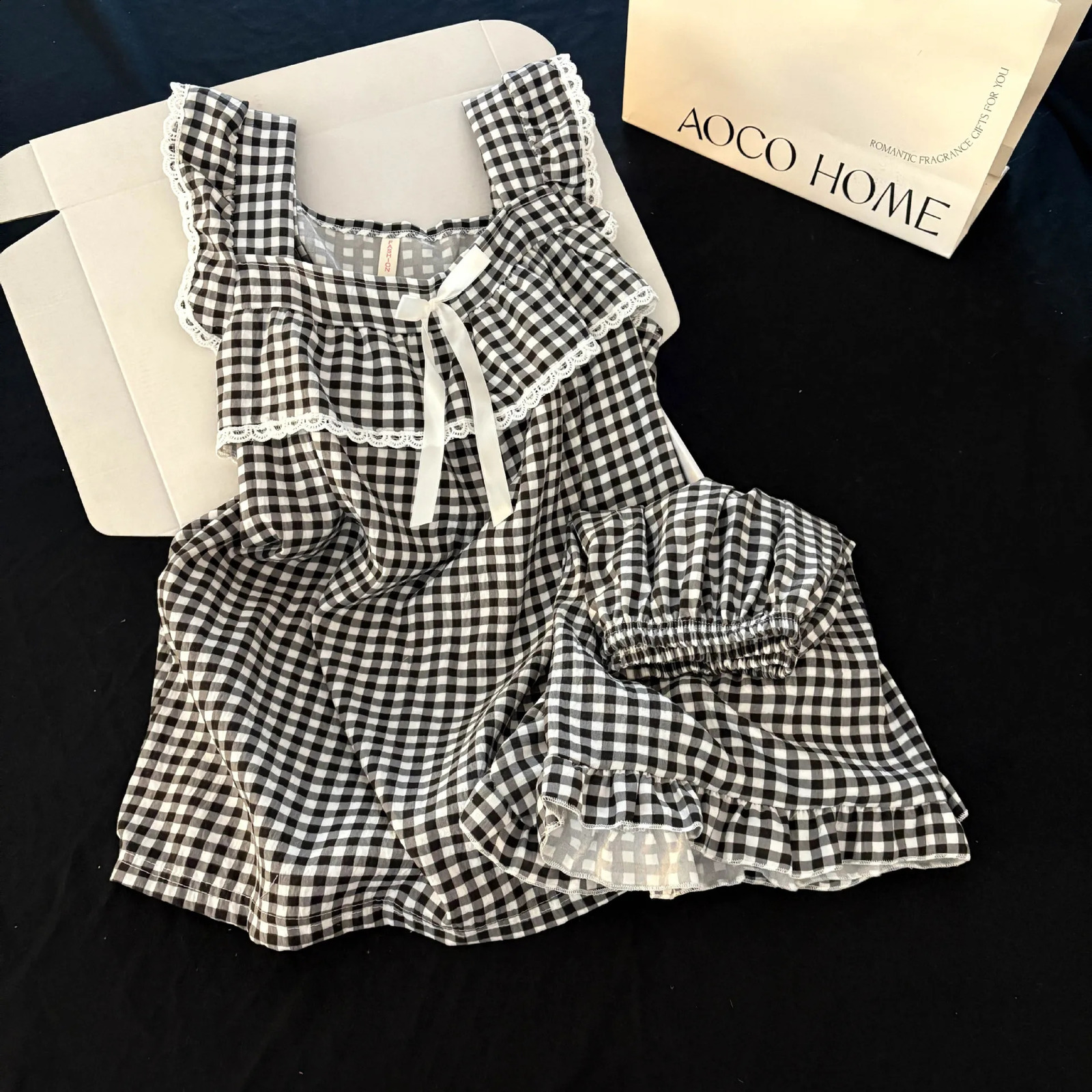 Summer Sweet Polka Dot Bow Strapless Shorts Pajamas for Women with Padded Cups Cute and Casual Set Teen Girls 260625 - view 7