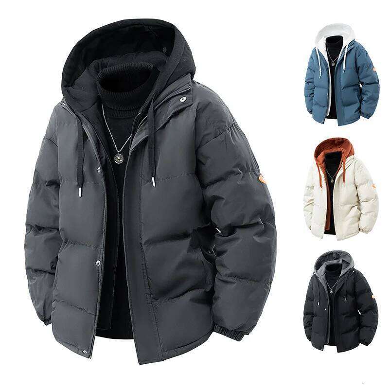 Men Parkas Thick Warm Hooded Quilted Jacket Loose Fashion Casual Cotton-Padded Puffer Coat Autumn Winter Outwear J260626 - view 3